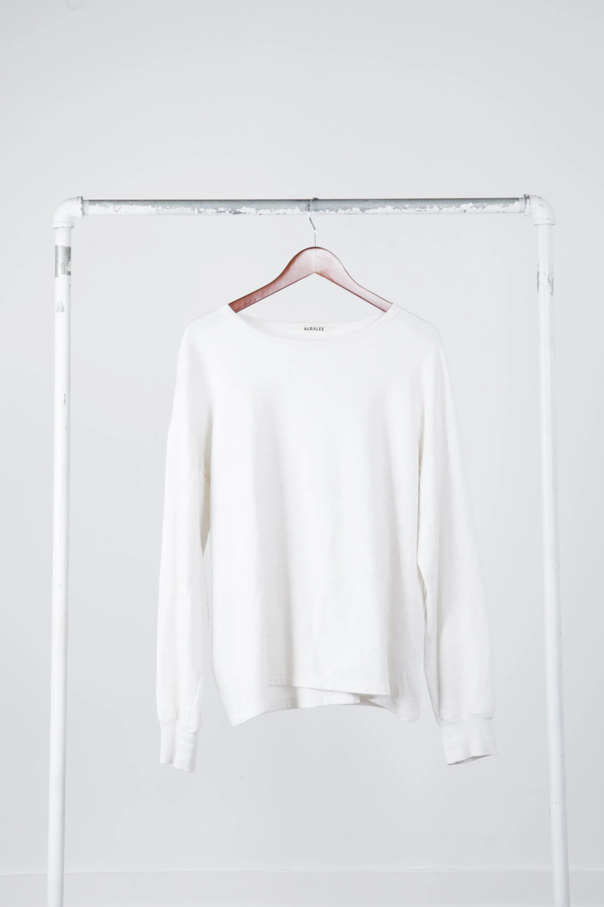 AURALEE SS22 'Lightweight Cotton' Crewneck White Melange