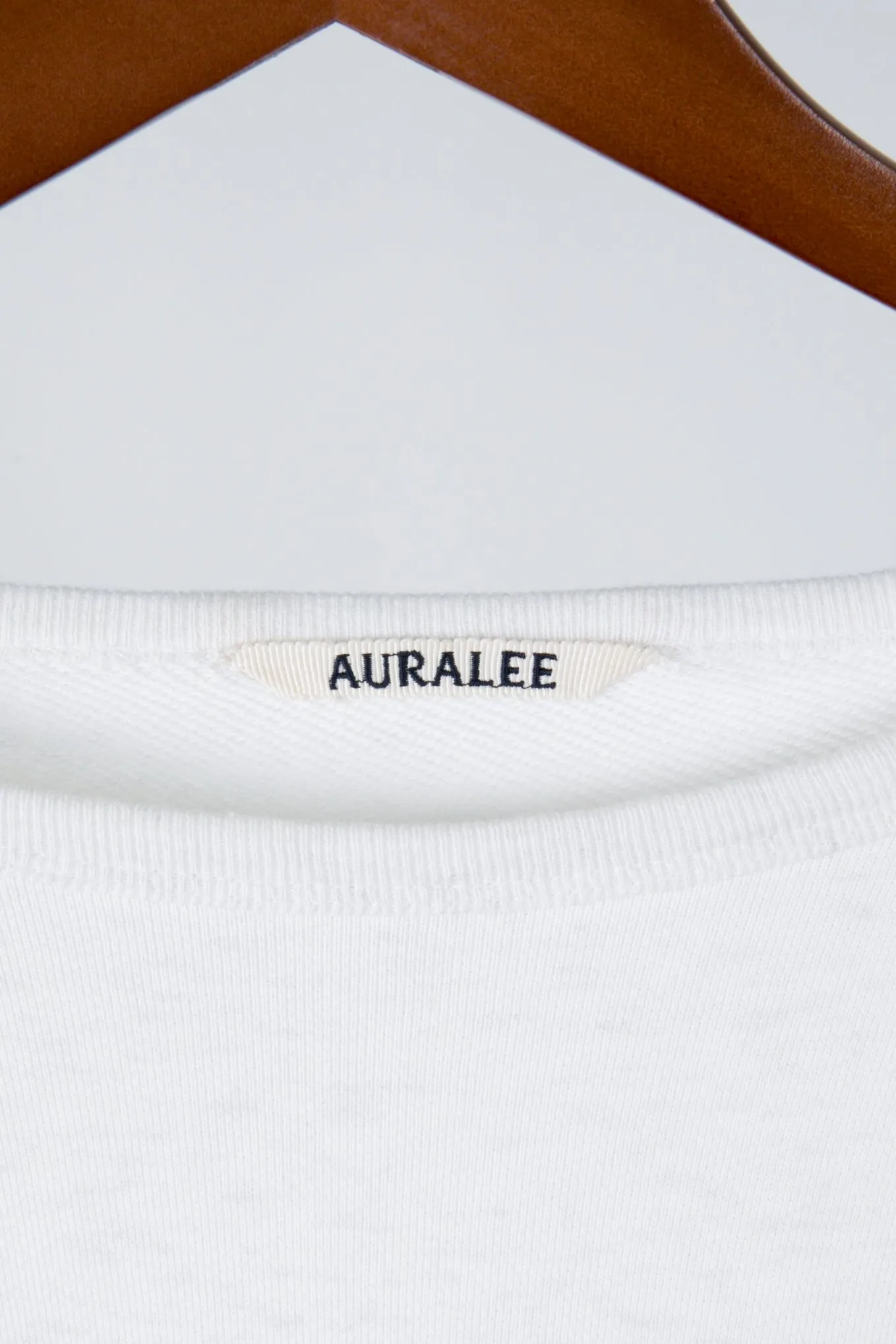 AURALEE SS22 'Lightweight Cotton' Crewneck White Melange