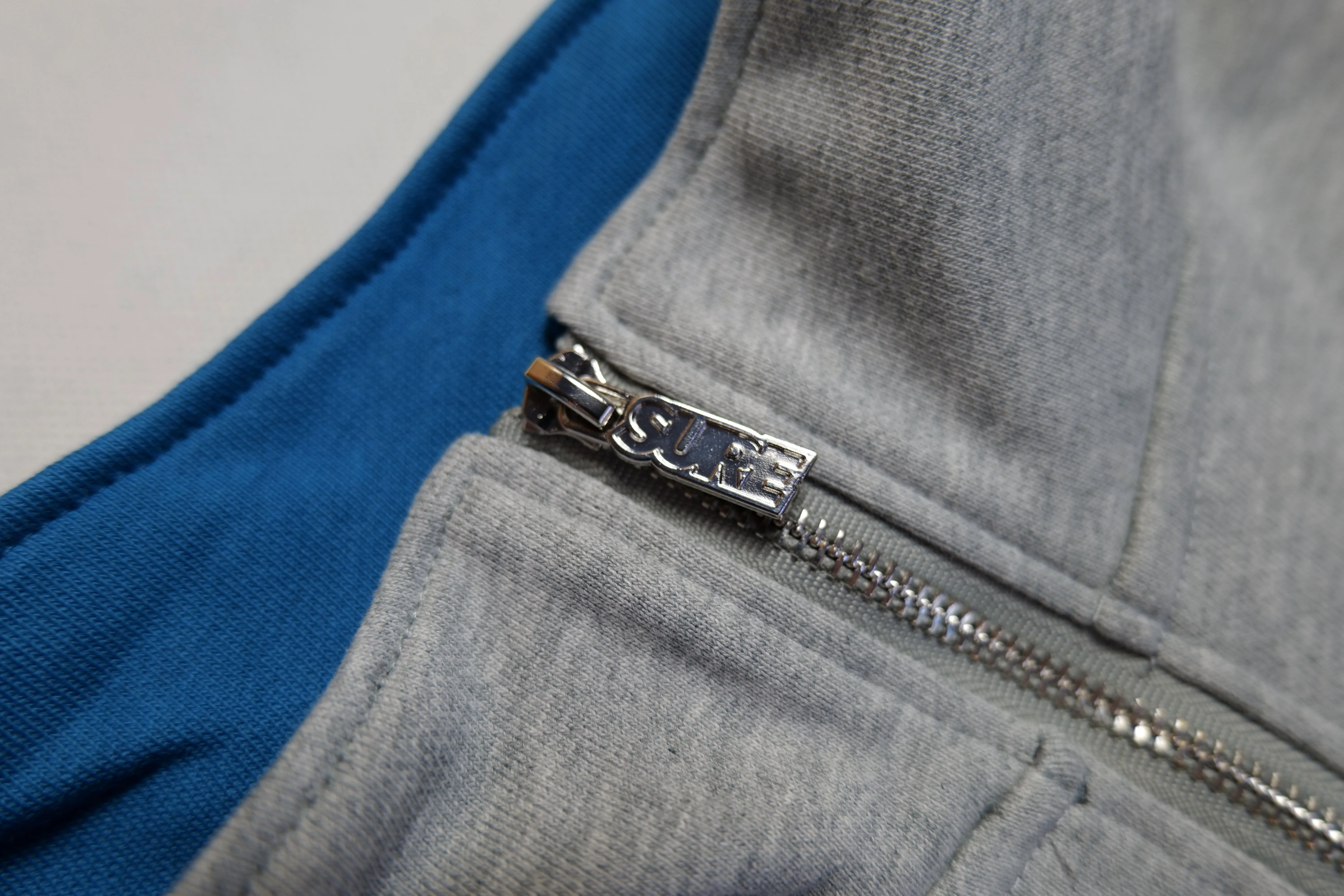 Authentics Embroidered Super Heavyweight 1/4 Zip  - Athletic Heather / Blue