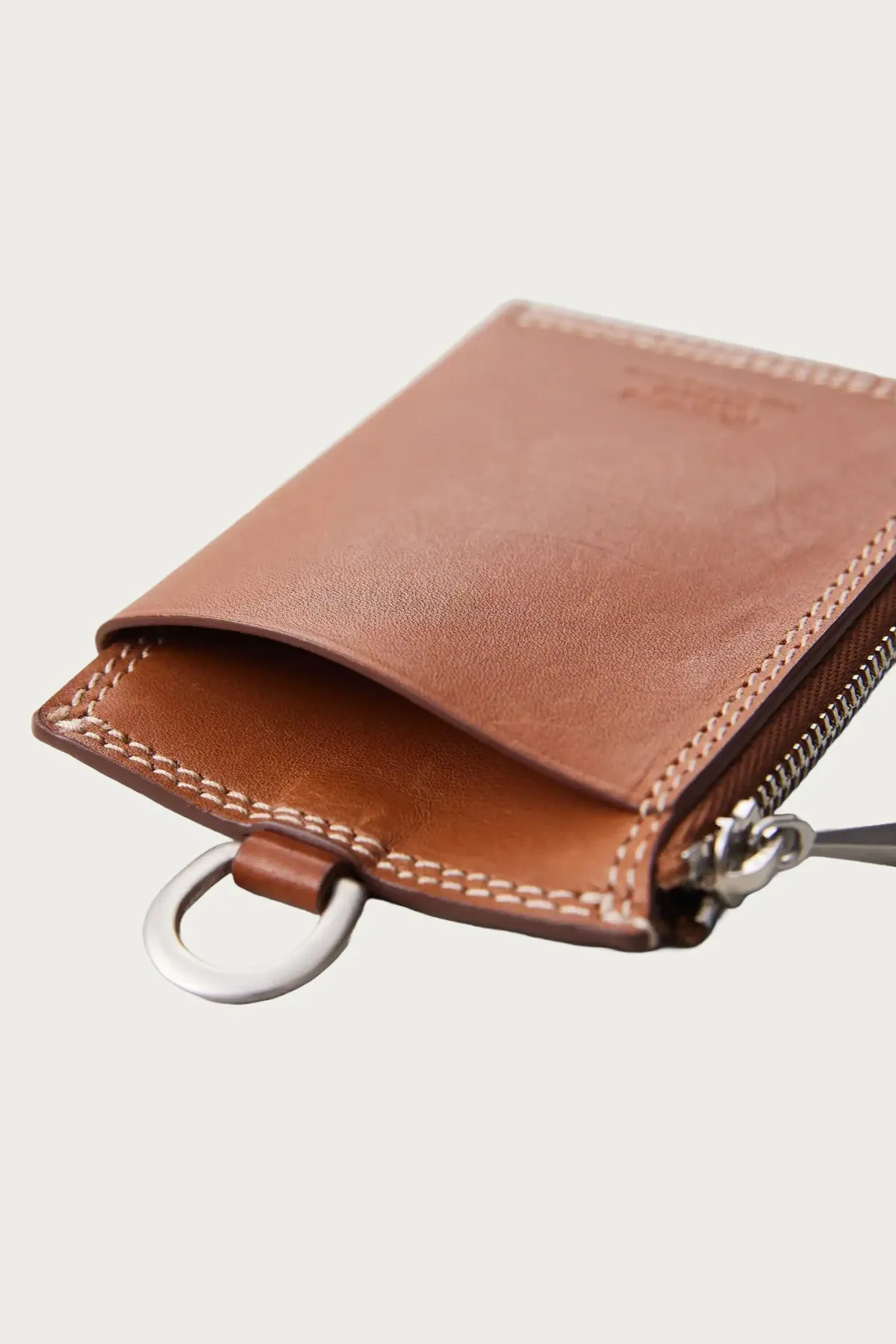 Bay Ray Zip Card Case - Cognac