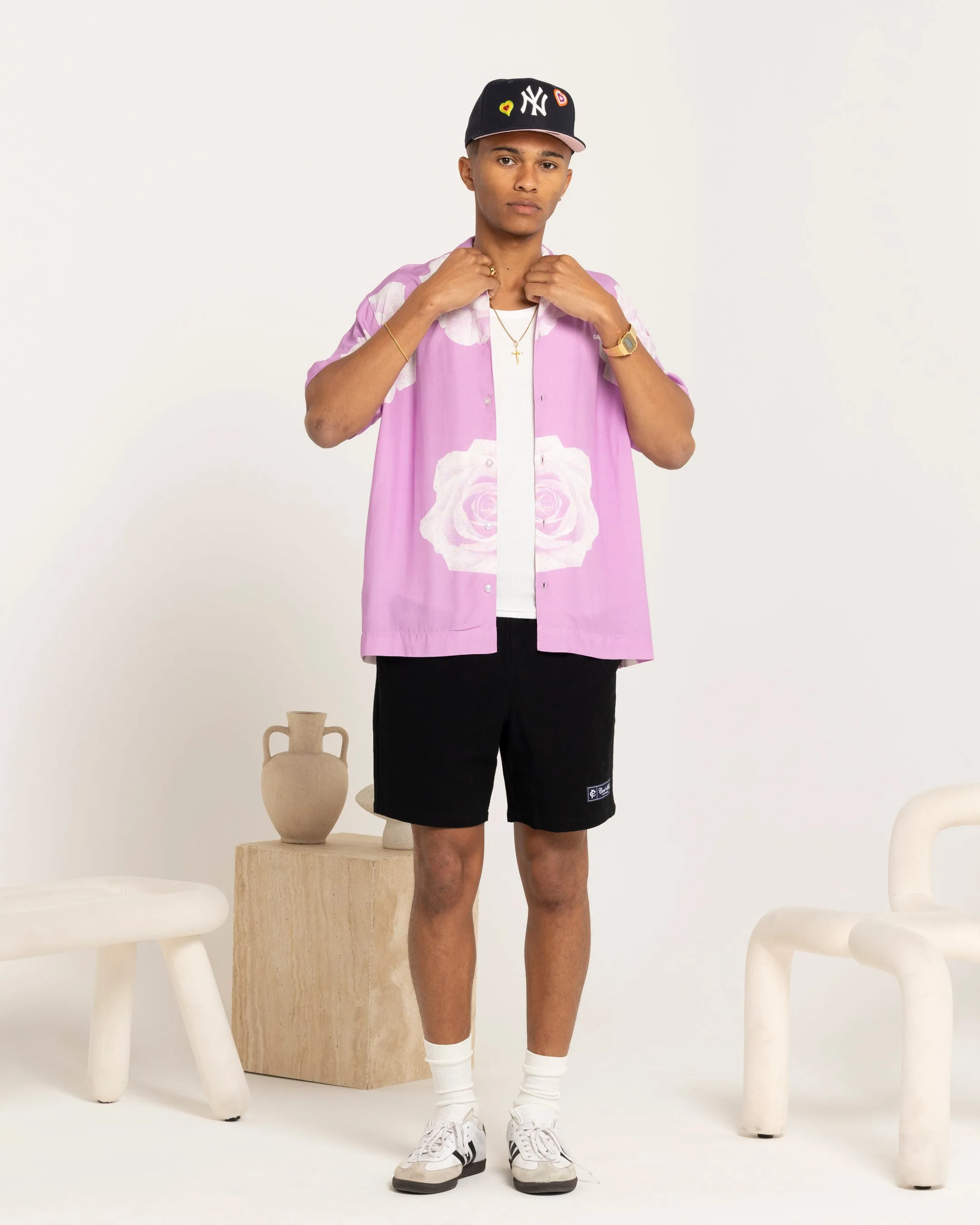 Carr Rose Bunch Button Up Shirt Pastel Purple