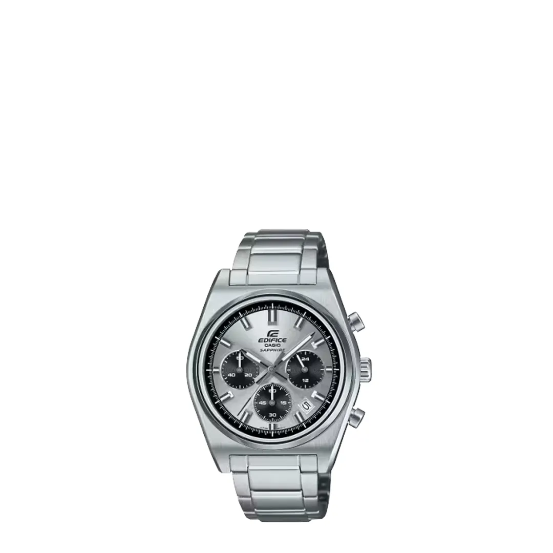 EDIFICE ANALOG CHRONOGRAPH STAINLESS STEEL SILVER DIAL QUARTZ MEN'S WATCH