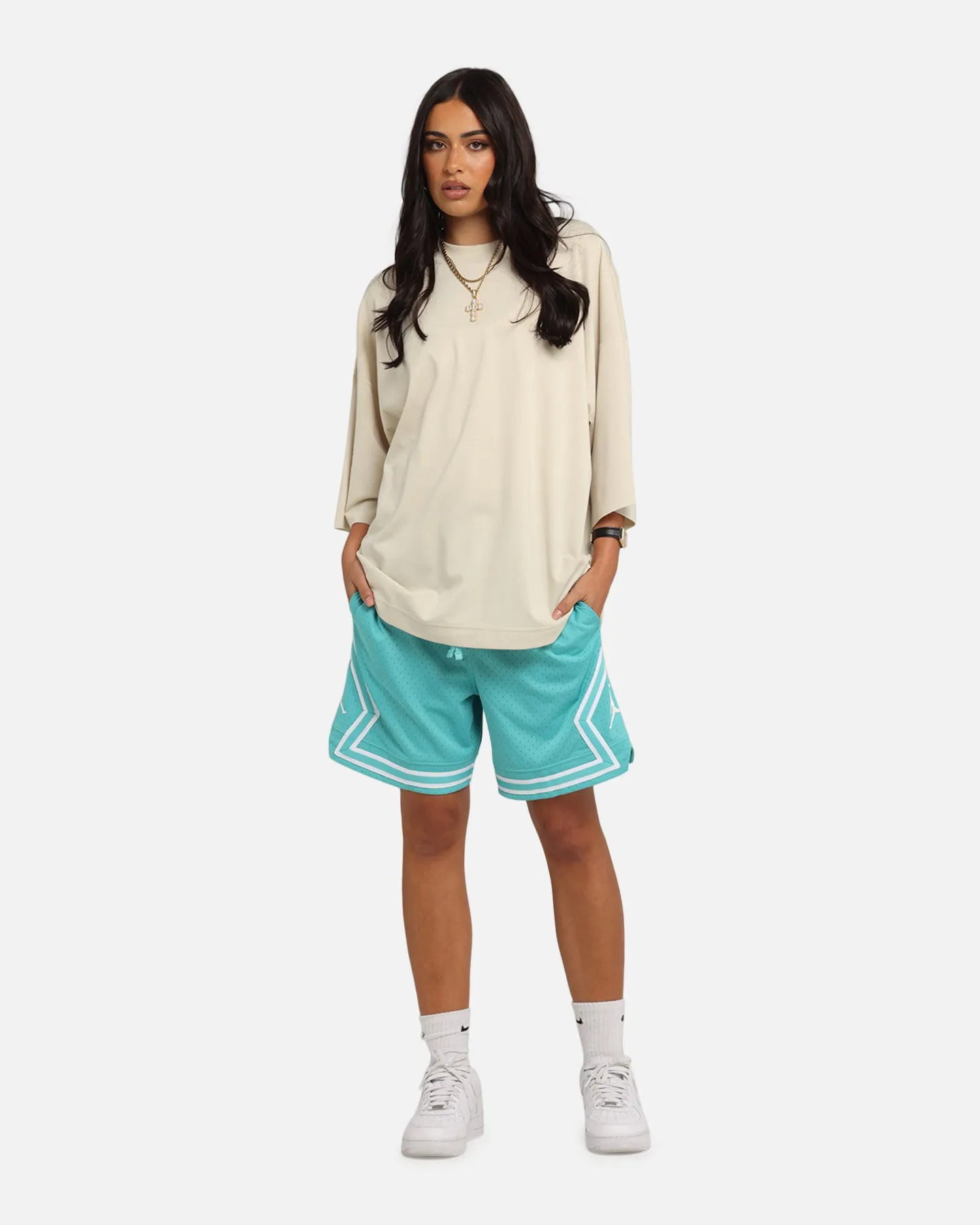 Jordan Dri-FIT Sport Diamond Shorts Teal/White