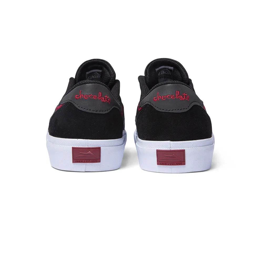LAKAI X CHOCOLATE FLACO II // BLACK/RED SUEDE