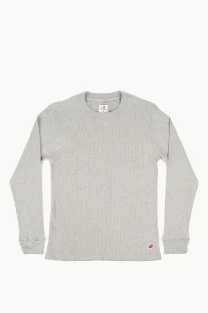 NEW BALANCE LONG SLEEVE THERMAL T-SHIRT ATHLETIC GREY