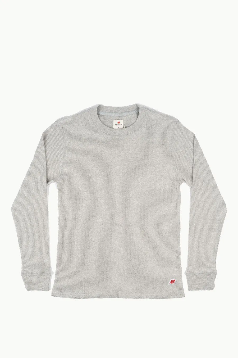 NEW BALANCE LONG SLEEVE THERMAL T-SHIRT ATHLETIC GREY