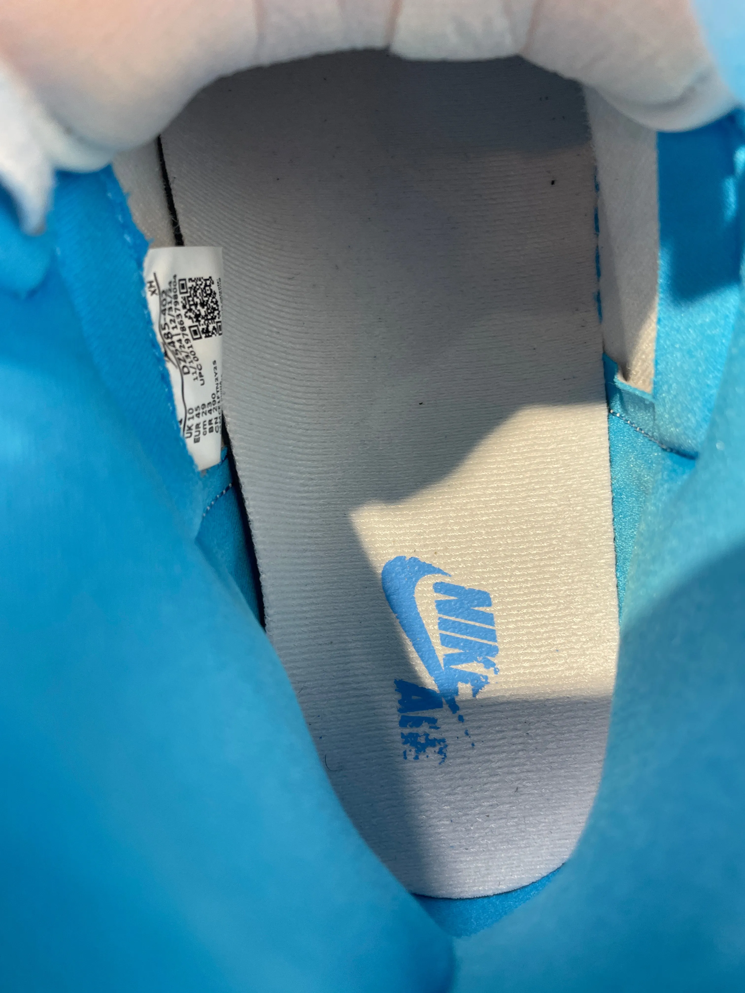 NIKE/Hi-Sneakers/US 11/Leather/BLU/POWDER BLUE JORDAN 1