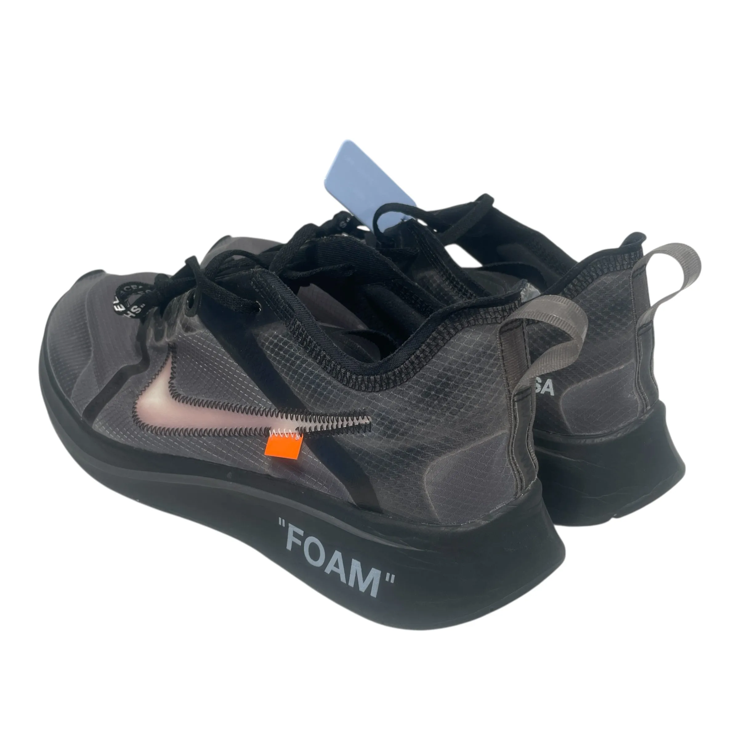 NIKE/OFF-WHITE/Low-Sneakers/US 12/Nylon/BLK/Nike Zoom Fly SP x Off-White