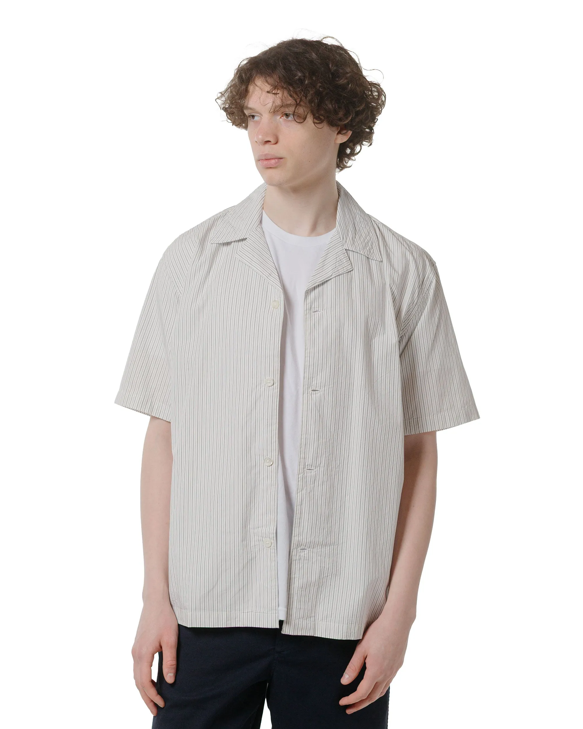 Norse Projects Mads Poplin Stripe SS Ecru