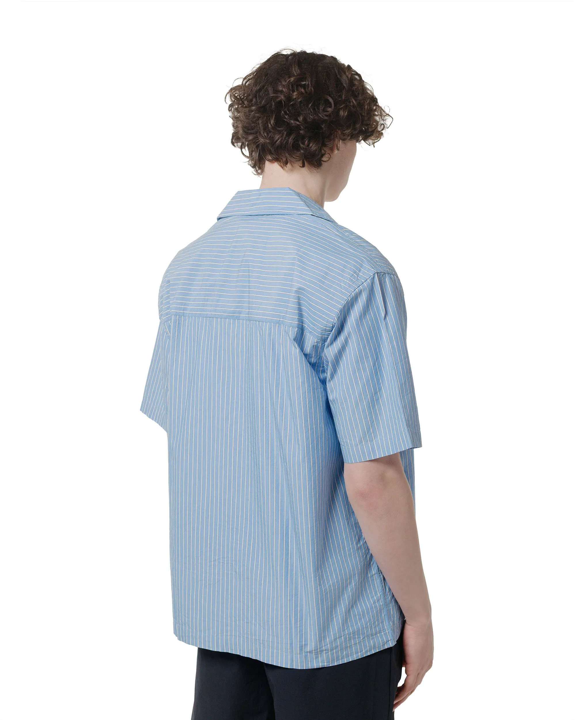 Norse Projects Mads Poplin Stripe SS Navy