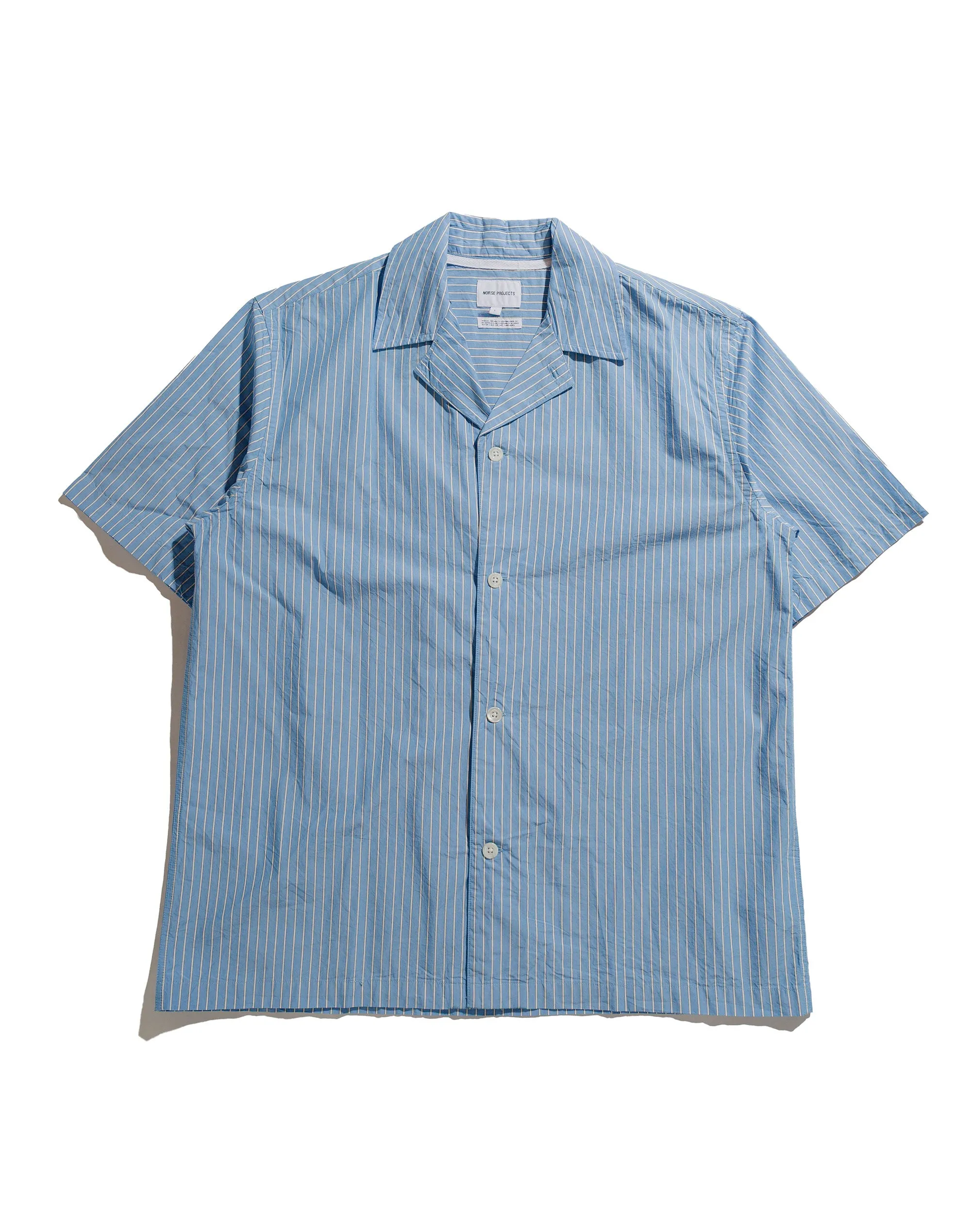 Norse Projects Mads Poplin Stripe SS Navy
