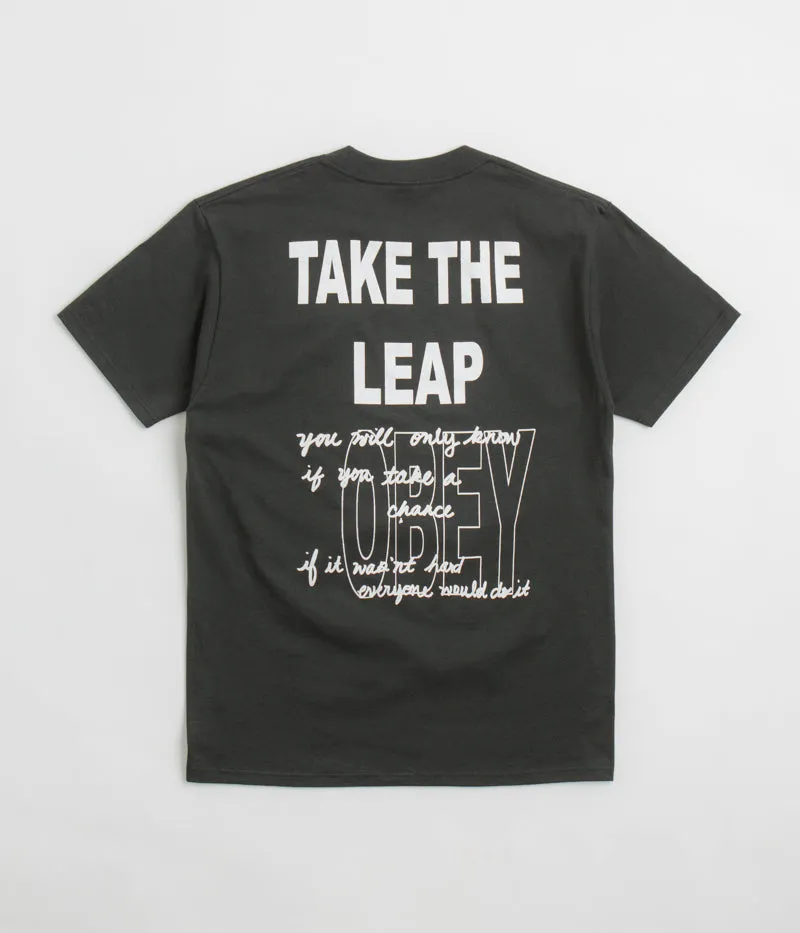 Obey Take The Leap T-Shirt - Vintage Black