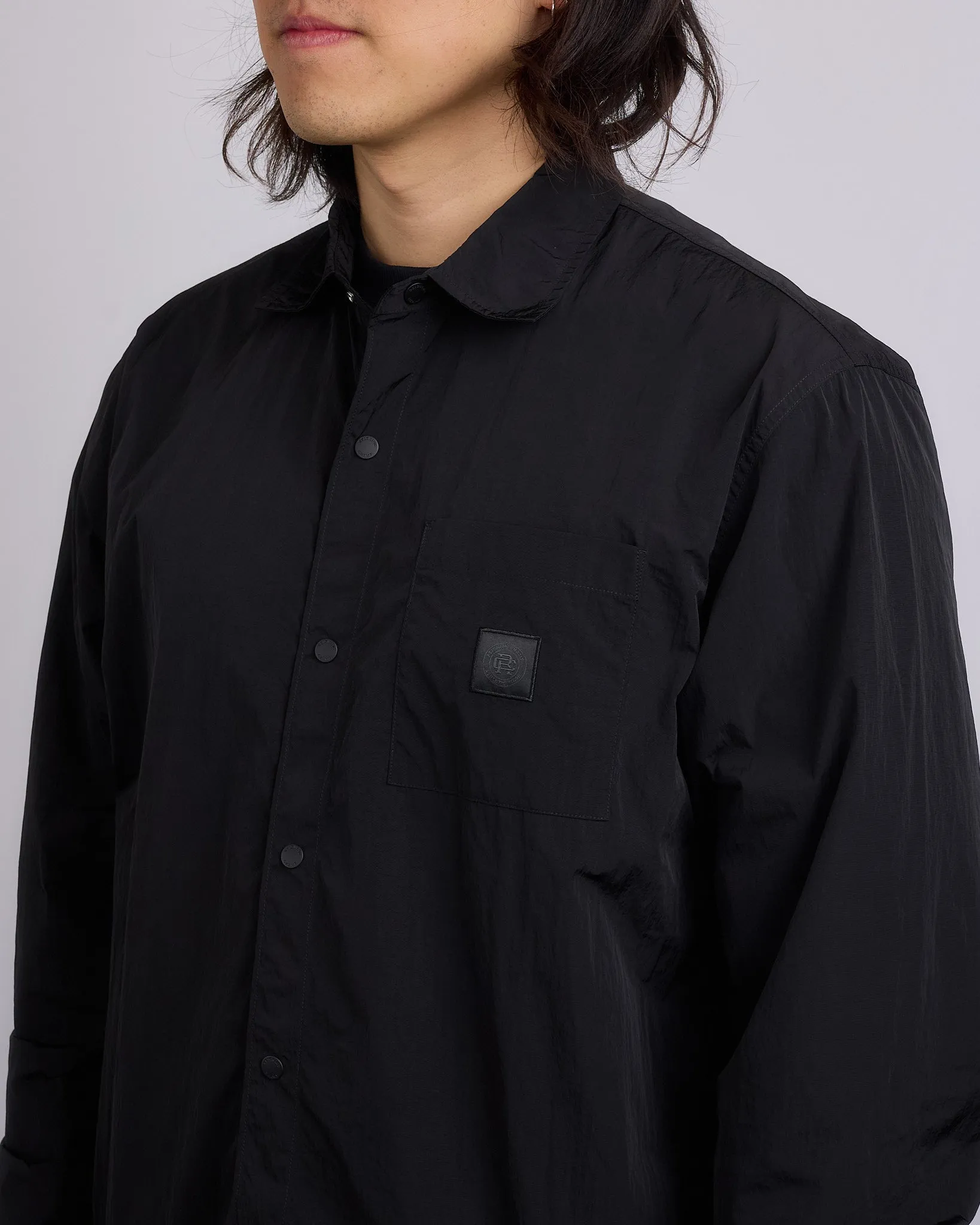 Reigning Champ Textured Nylon Uniform Shirt Black