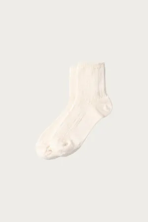 Ribbed Ankle Socks - Ecru