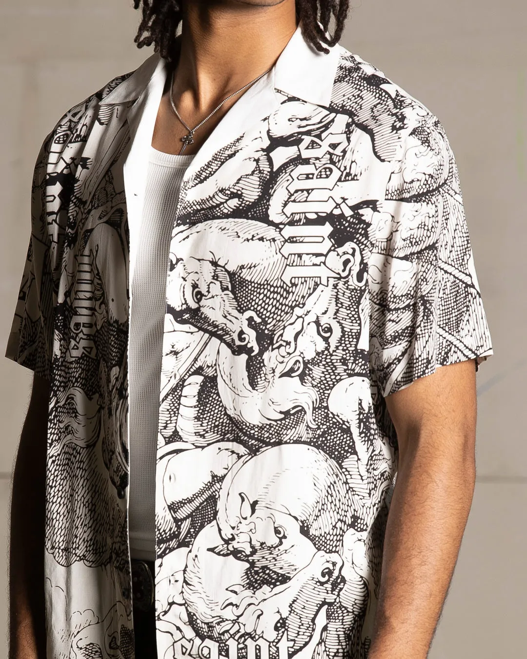 Saint Morta Babylon Short Sleeve Shirt Black/White