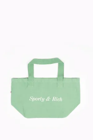 SPORTY AND RICH CLASSIC LOGO TOTE BAG PISTACHIO