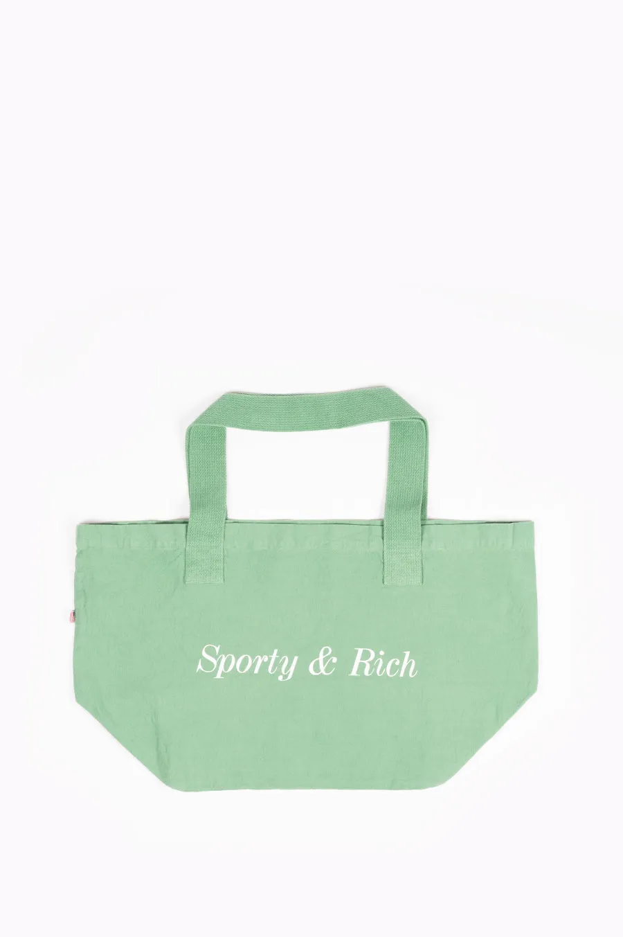 SPORTY AND RICH CLASSIC LOGO TOTE BAG PISTACHIO