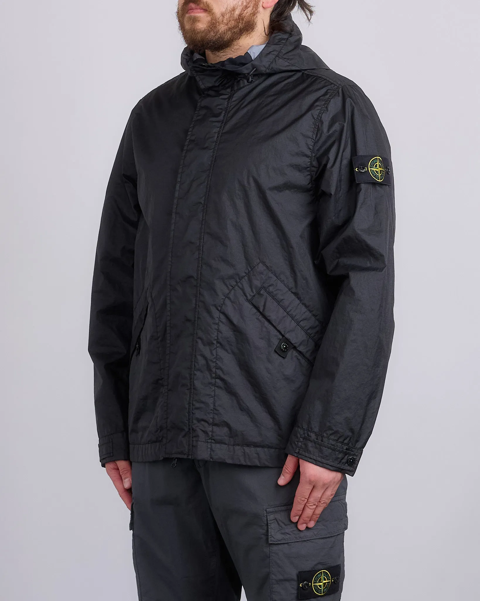Stone Island 3L Membrana Short Parka Jacket Black