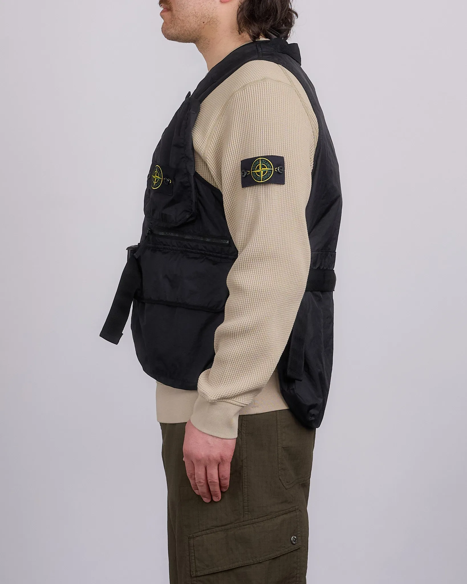 Stone Island Mebrana 3L TC Cargo Vest Black