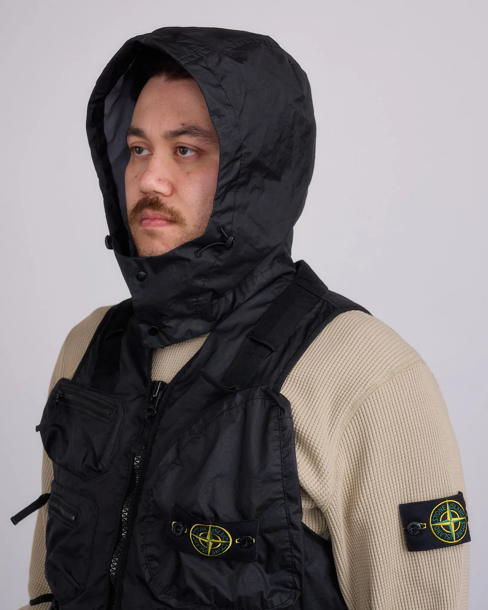 Stone Island Mebrana 3L TC Cargo Vest Black