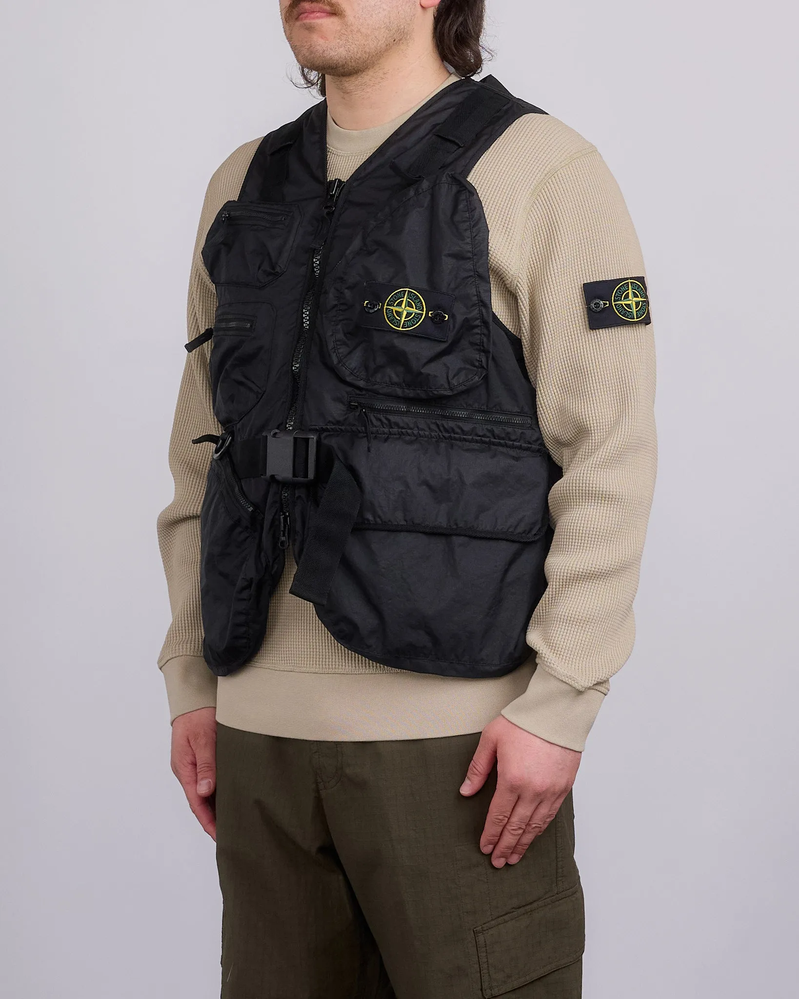 Stone Island Mebrana 3L TC Cargo Vest Black
