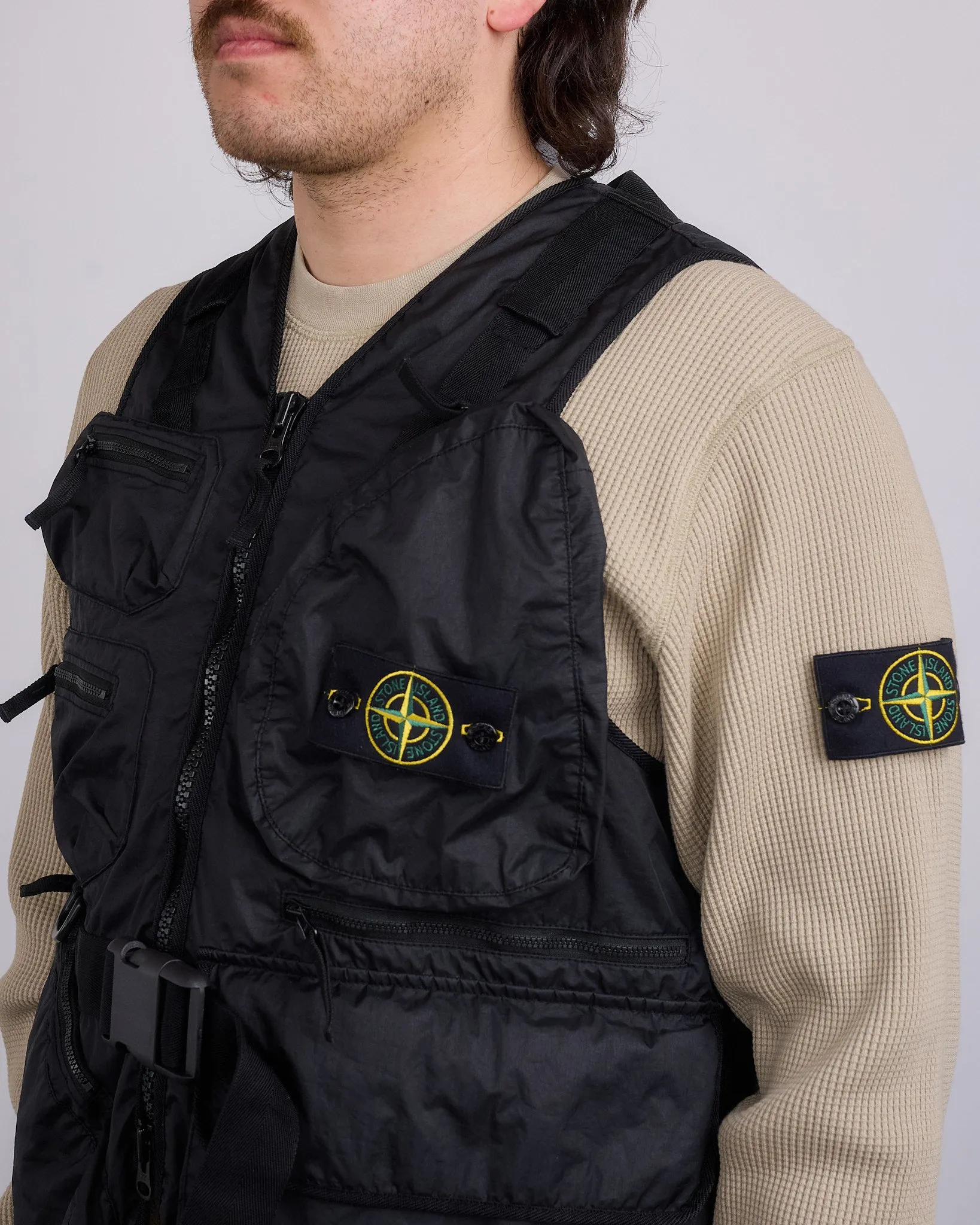 Stone Island Mebrana 3L TC Cargo Vest Black
