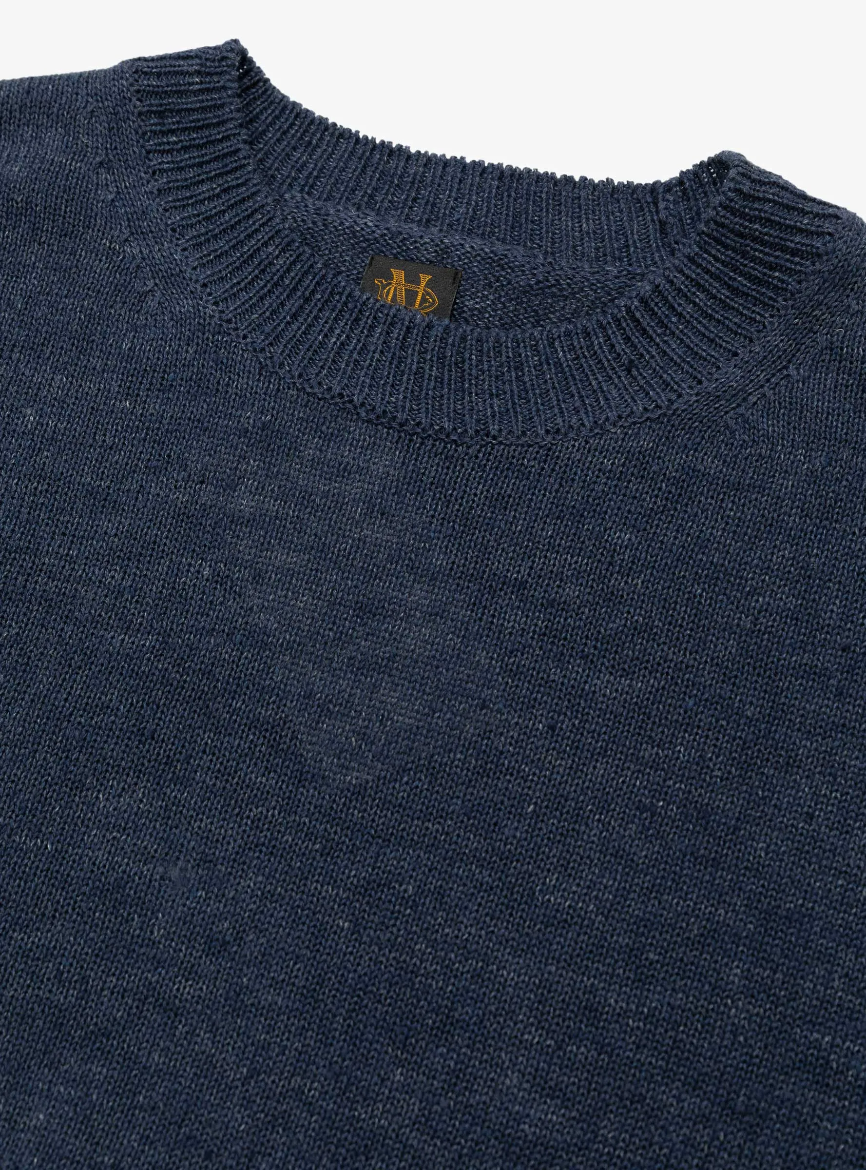 Washed Linen Crewneck Navy