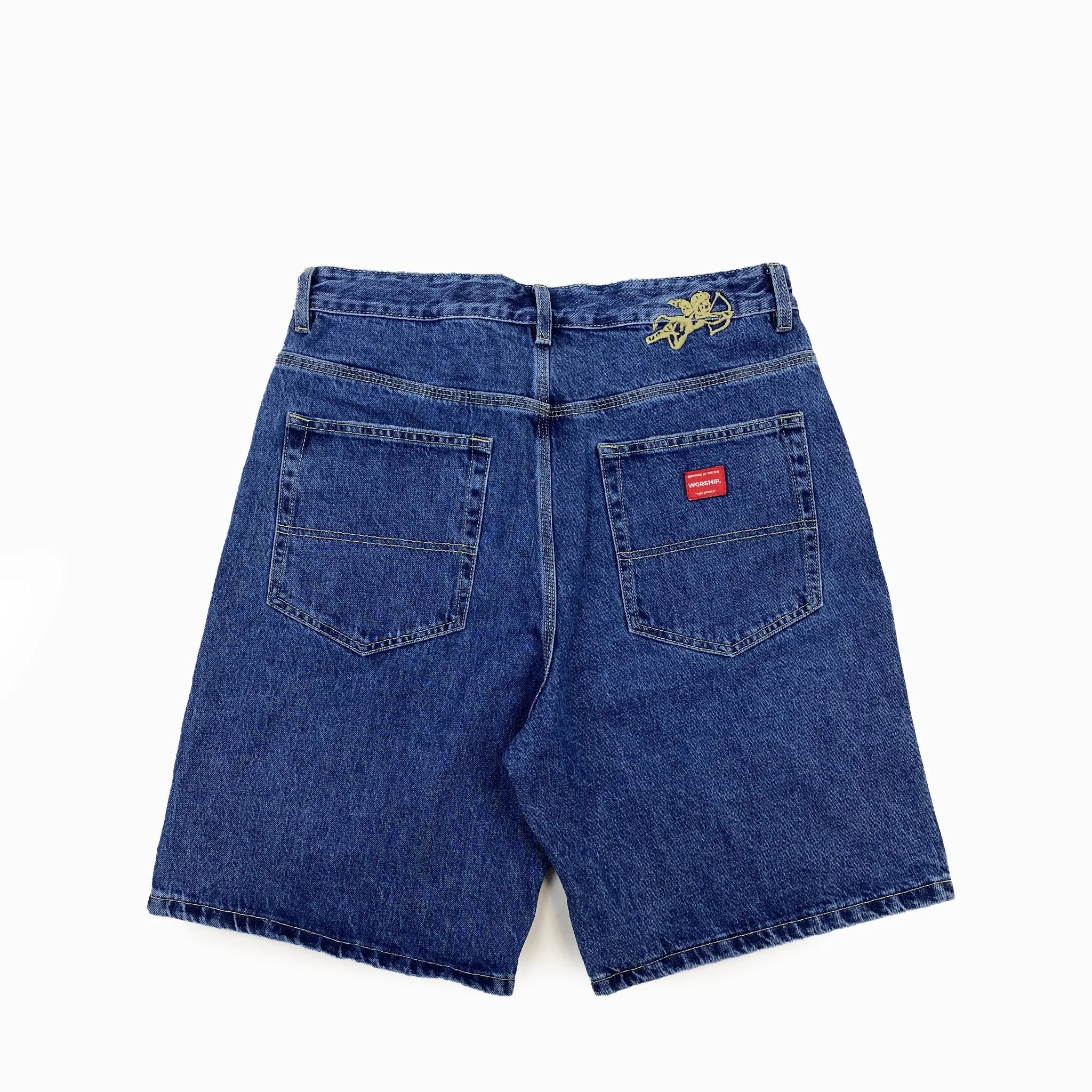 Worship Big Dawg Jeanshort Worn Blue Rinse